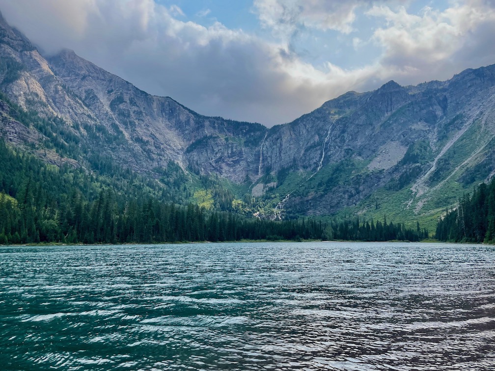 At shoreside of Avalanche Lake