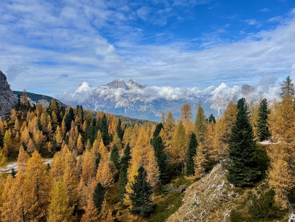 Fall colors on Lago di Sorapis trail